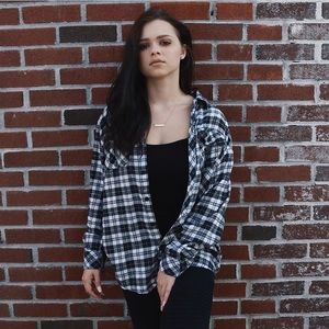 Black and White oversized flannel